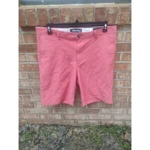 Nwt Wicked Stitch Men’s Flat Front Chino Golf Shorts 36 Nantucket Red Coral